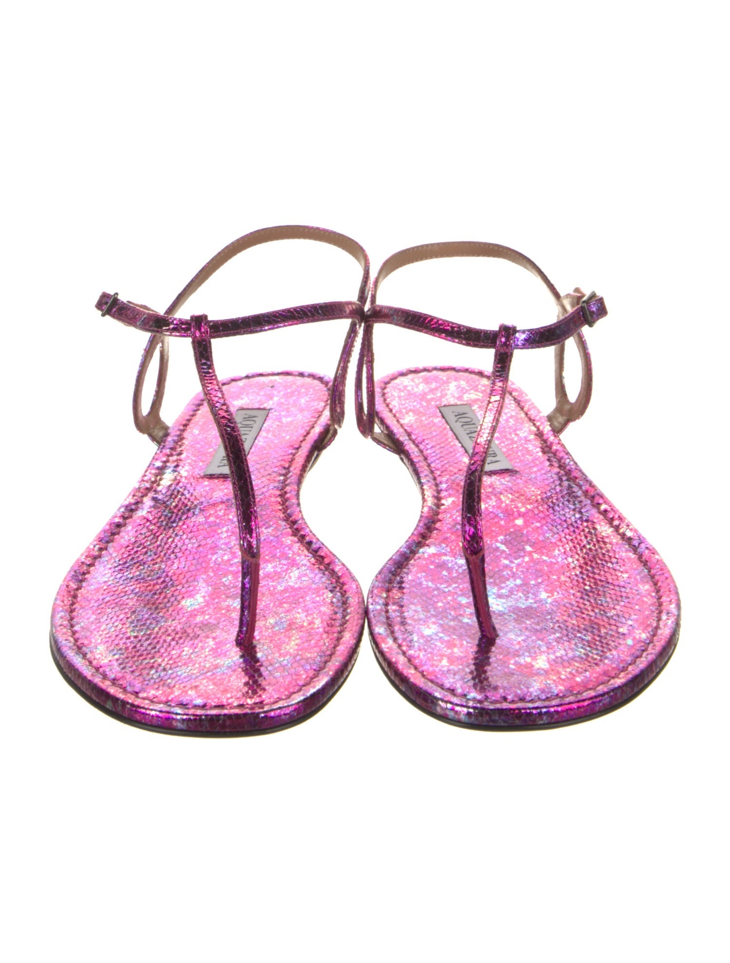 Aquazzura Leather T-Strap Sandals